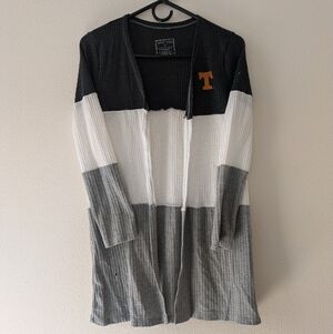 University of Tennessee Black/Gray/White Striped Cardigan sz S Gameday Couture
